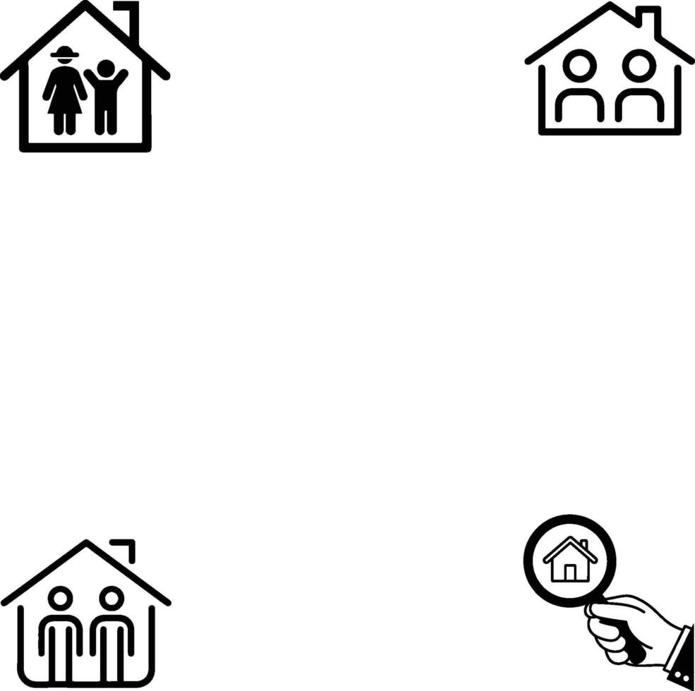 home people inside the icon vector