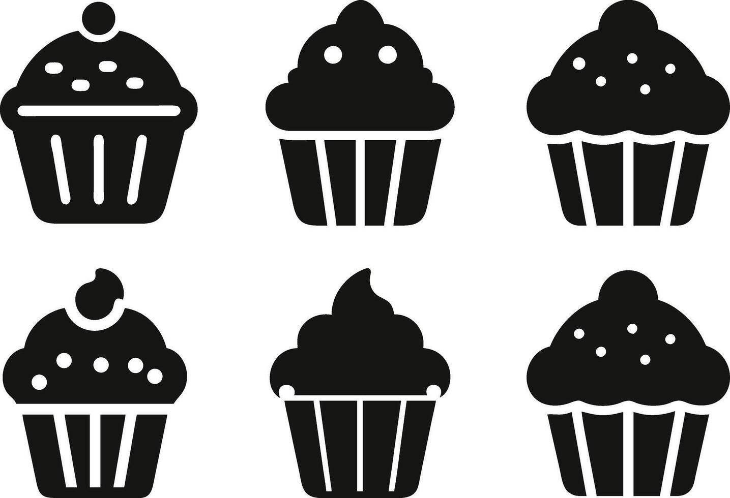 silhouette Cupcake Set vector