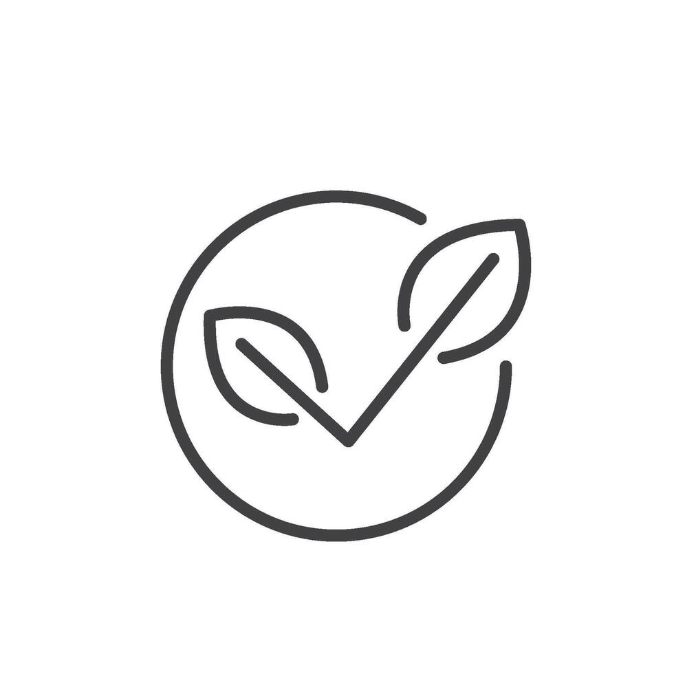 organic checkmark line icon element design template vector