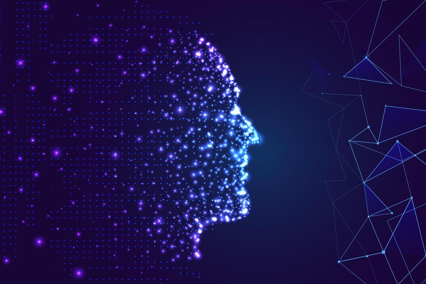 Particle artificial intelligence background illustration vector