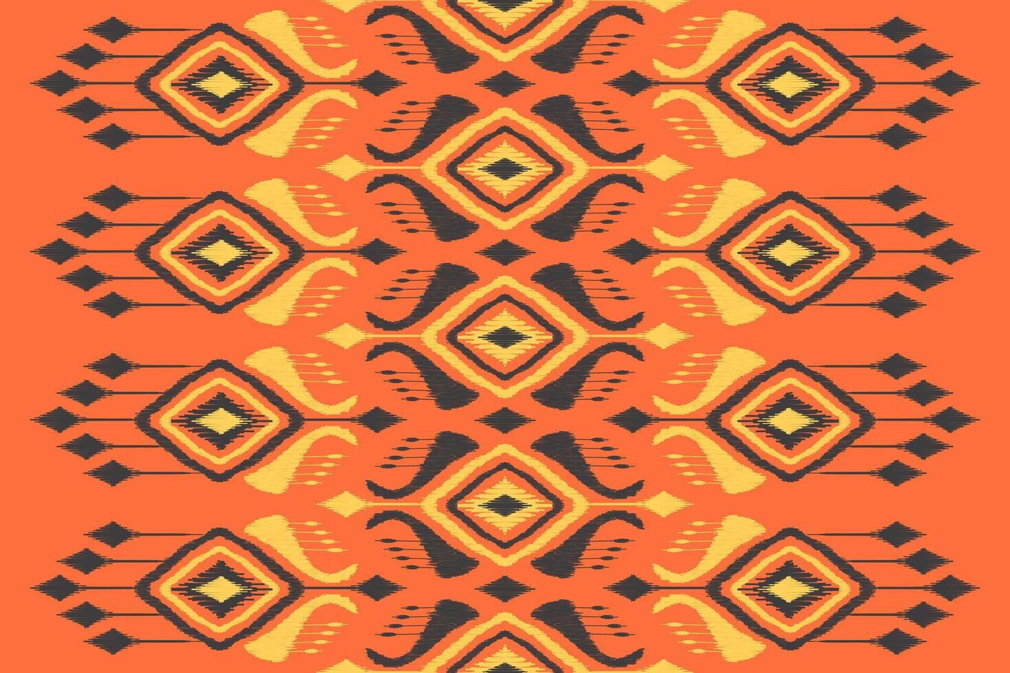 Carpet native tribal style. Ikat ethnic pattern seamless traditional. orange background for rug, fabric, clothing, batik, texture. vector
