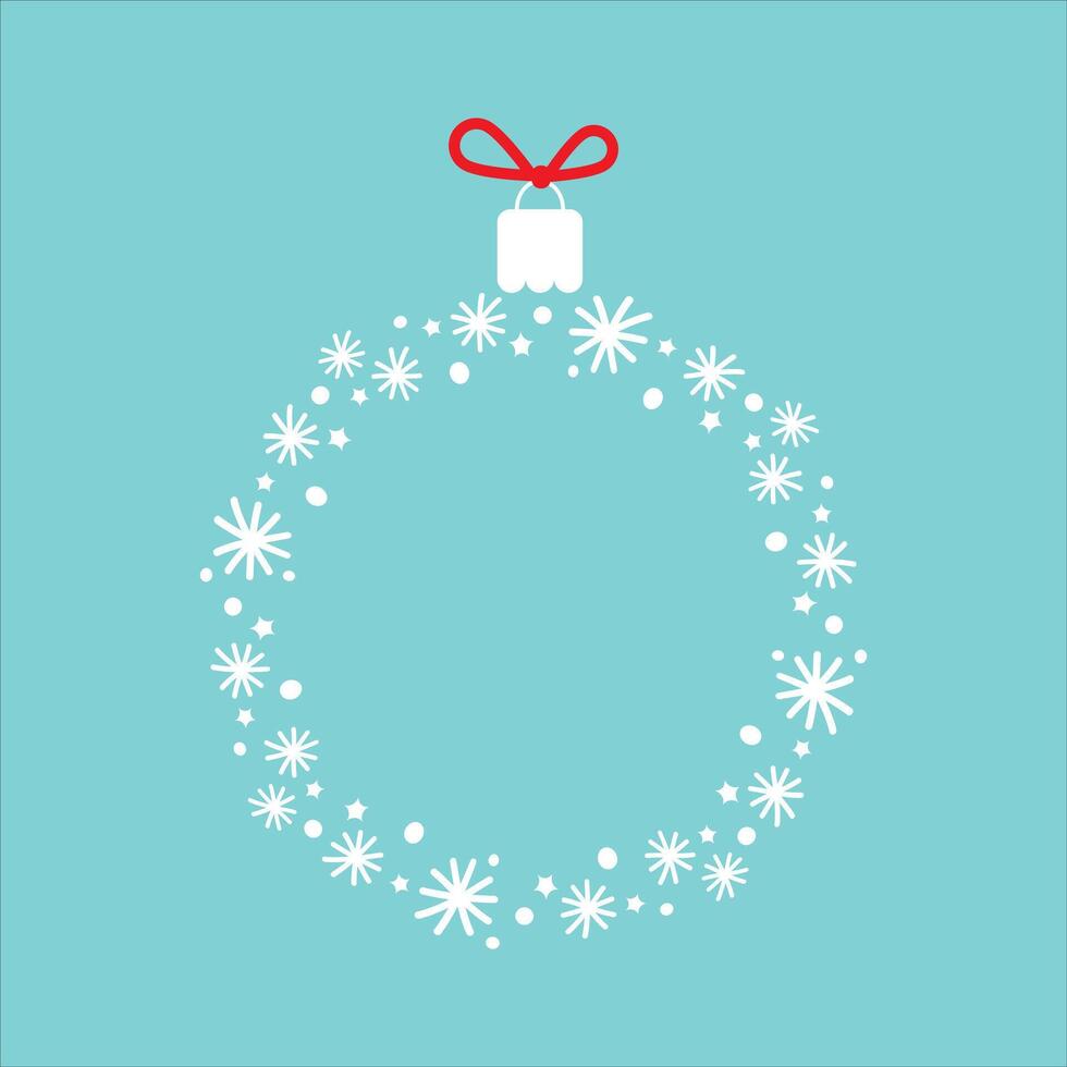 Christmas ball with snowflakes vector
