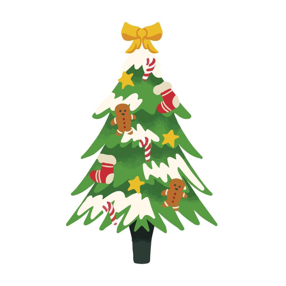 CHRISTMAS Tree STICKER DECORATION Ornament sock ginger bread star vector