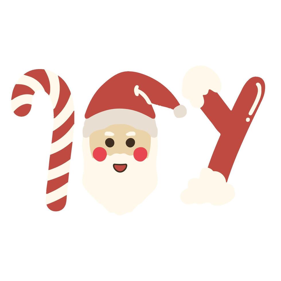 CHRISTMAS GREETINGS CARD STICKER CUTE TYPOGRAPHY DECORATION JOY SANTA vector