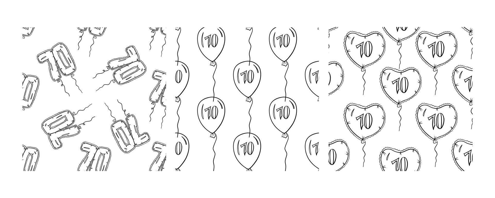 Seamless Pattern of Hand-Drawn Balloon Numbers vector