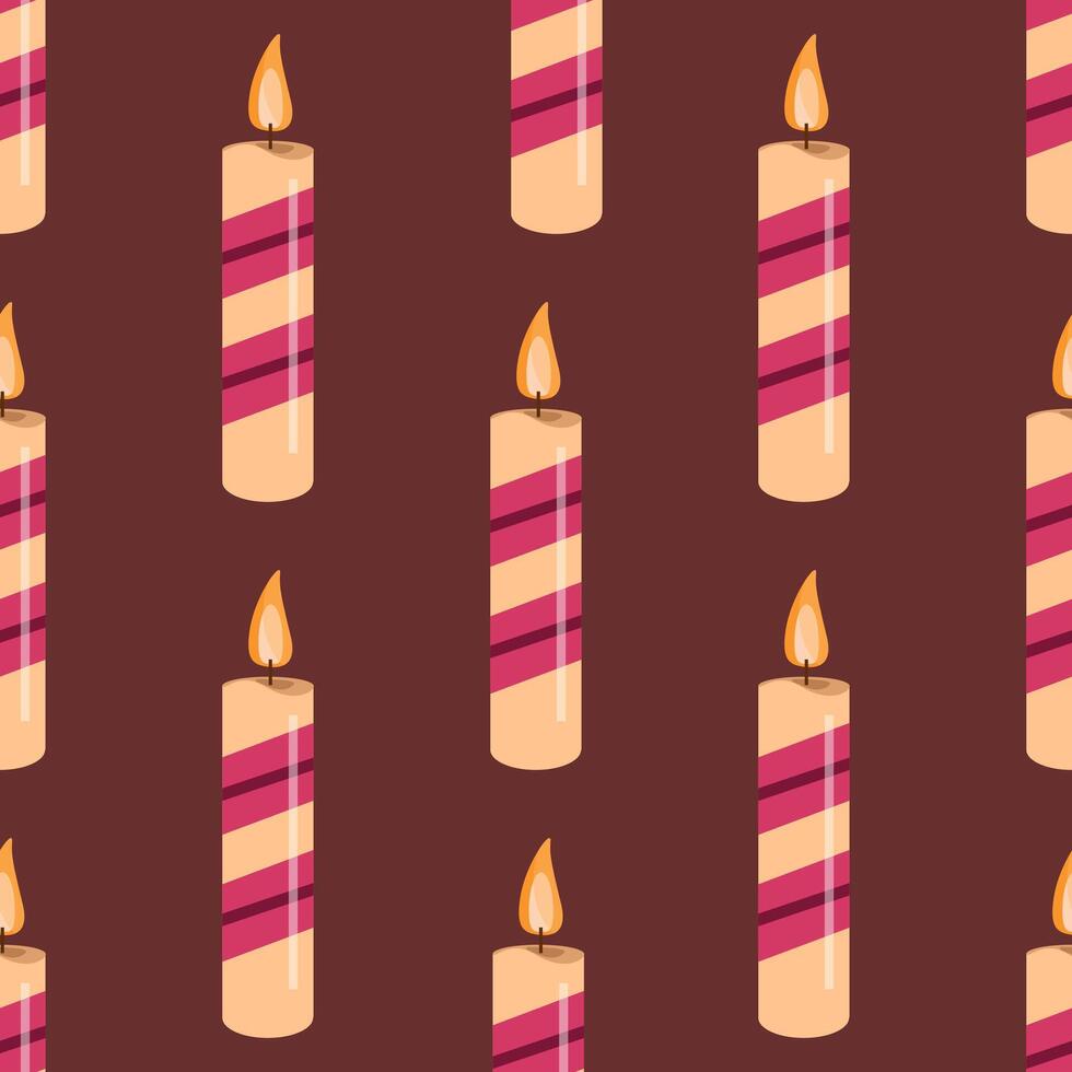 Seamless pattern with striped candles vector