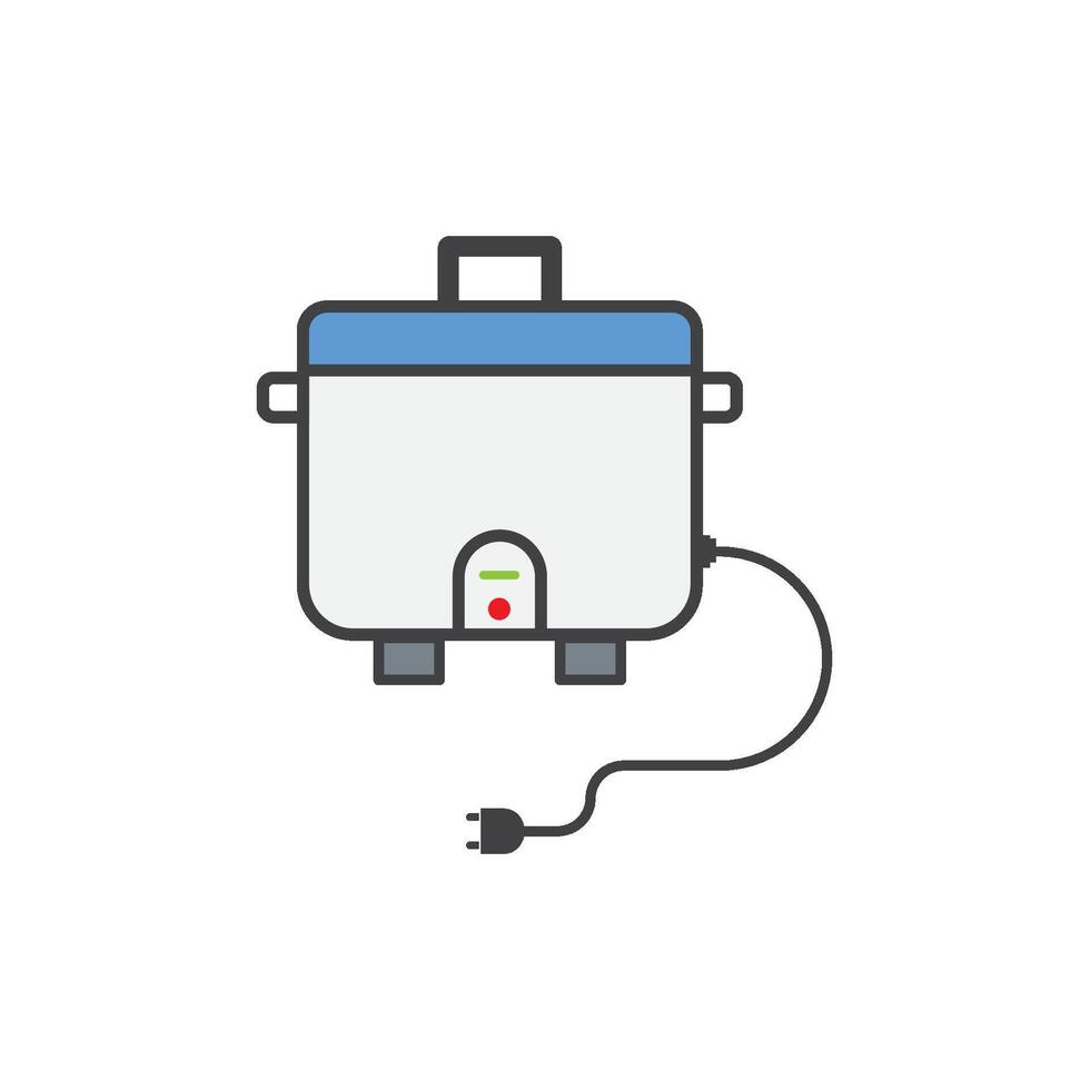 Simple electric rice cooker icon vector