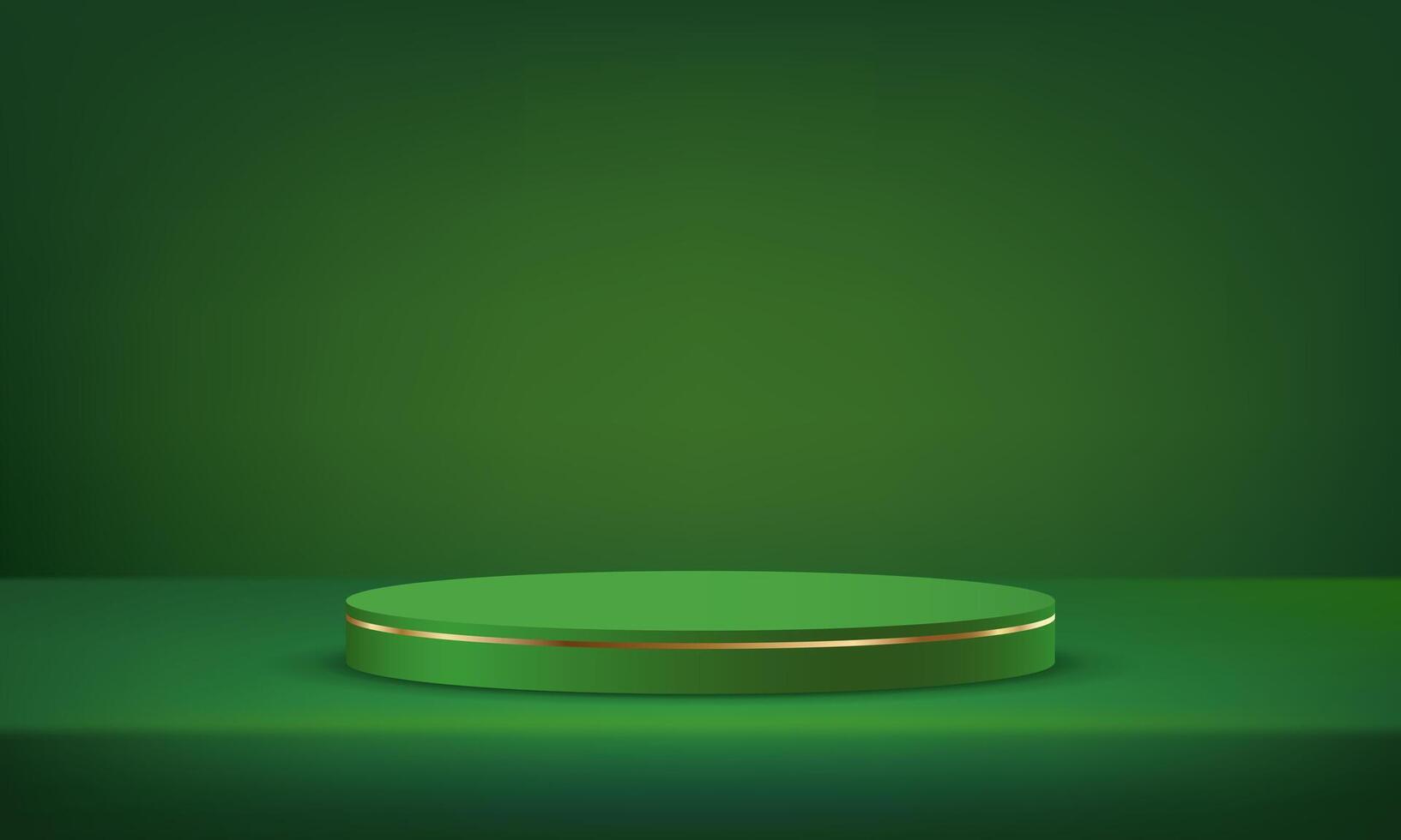 Green background 3d with green and gold podium. Space for selling products on the website. illustration. vector