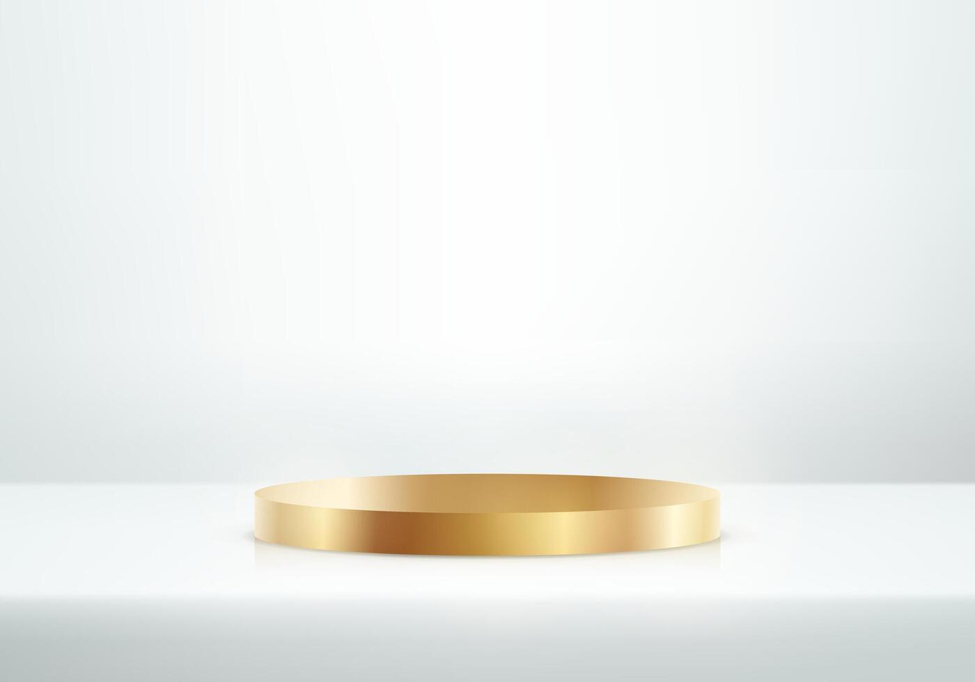 White background 3d with gold podium. Space for selling products on the website. Product display background. Minimal scene for cosmetic products. illustration. vector