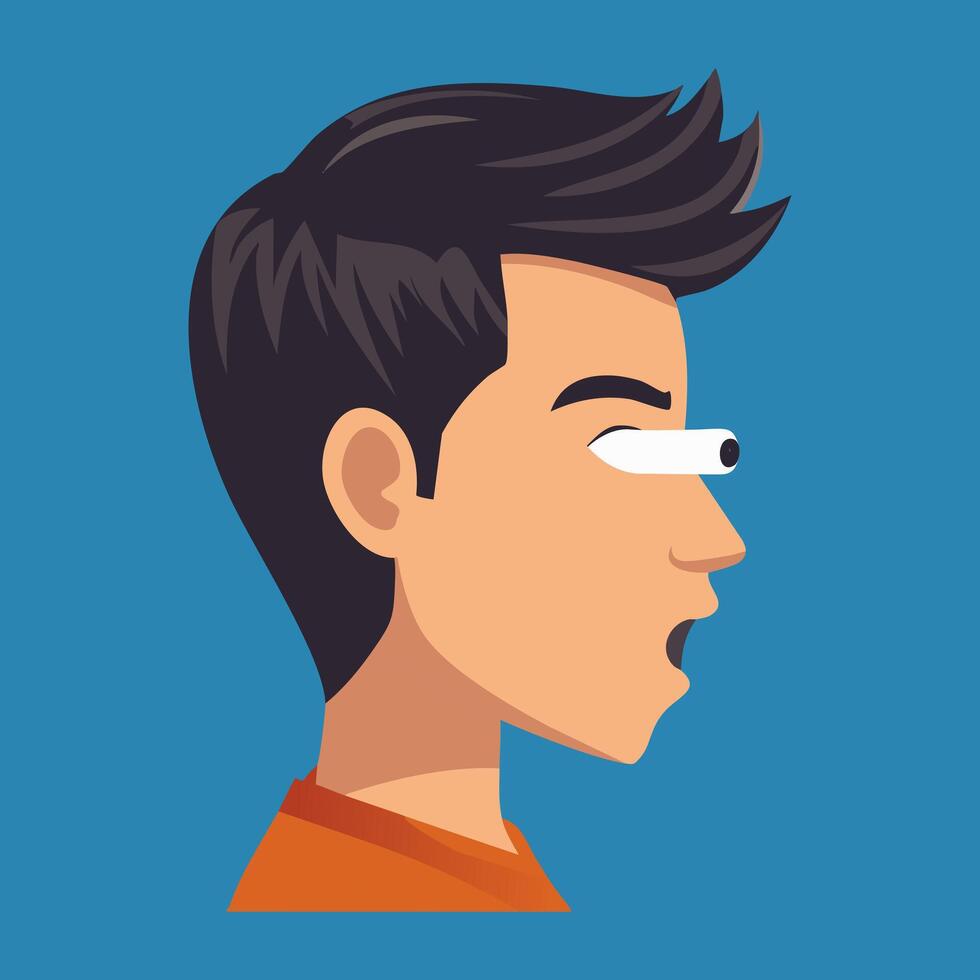 Funny Shocked Face with Popping Out Eyes Cartoon Art vector