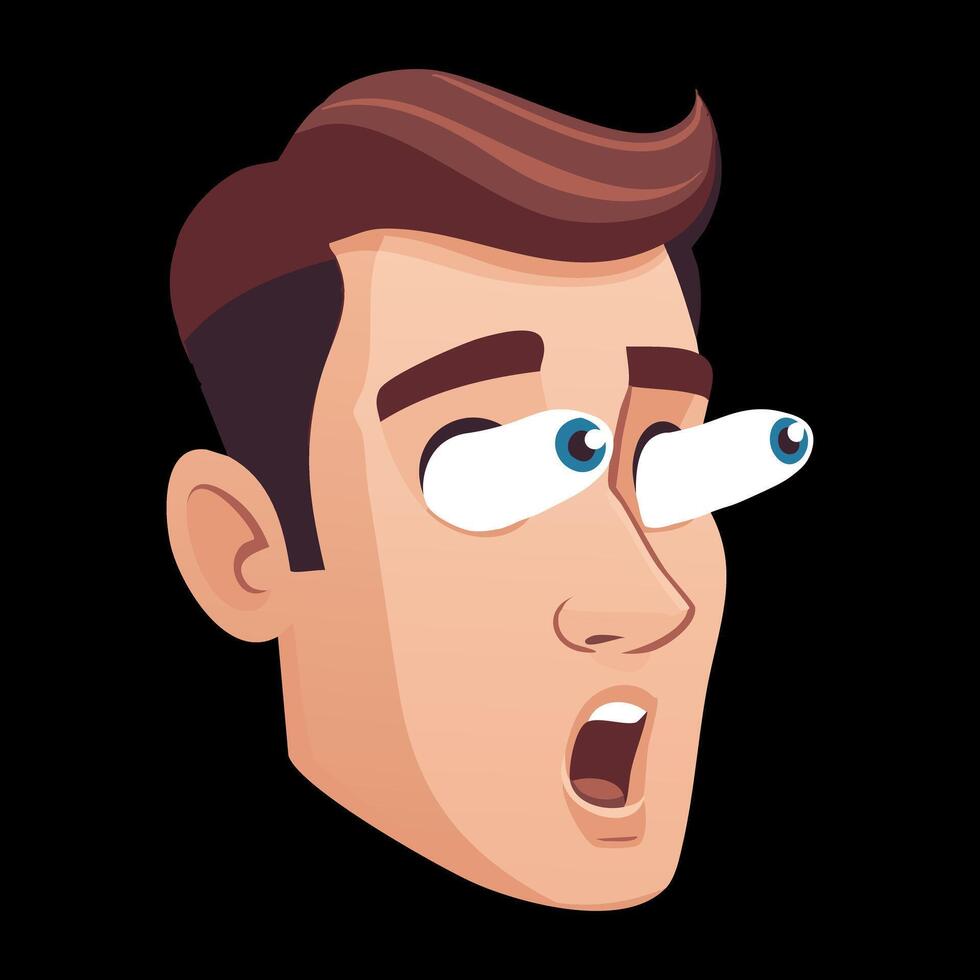 Cartoon Eyes Popping Out in Shock Expression Illustration vector