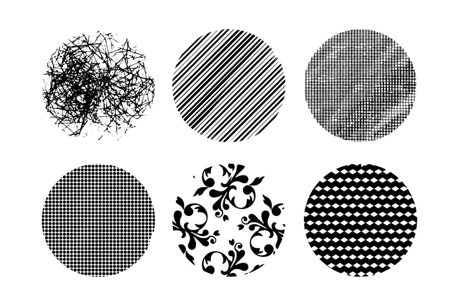 Set of Abstract Round, Hand drawn doodle shapes. vector