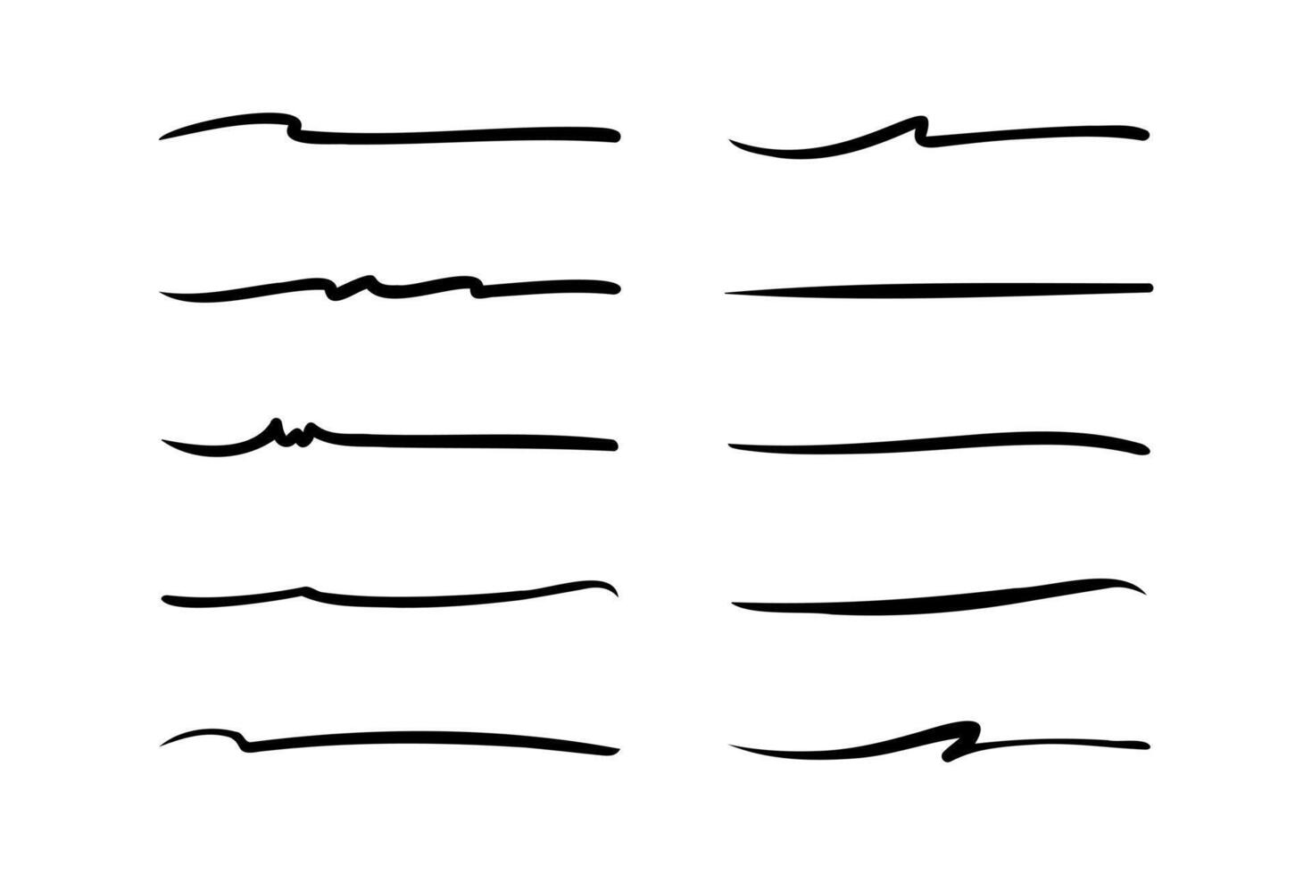 simple collection of underline illustrations on a white background vector