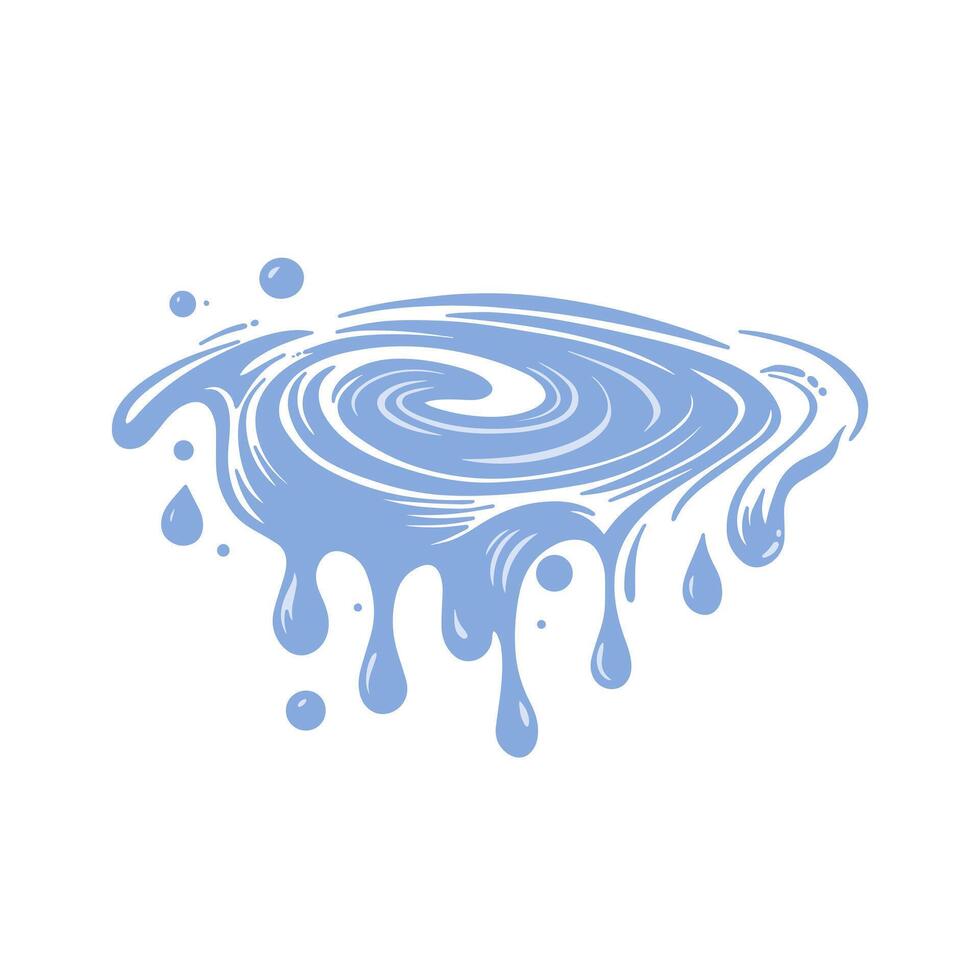 Dripping water stains. liquid stain splash. Water illustration in doodle style vector