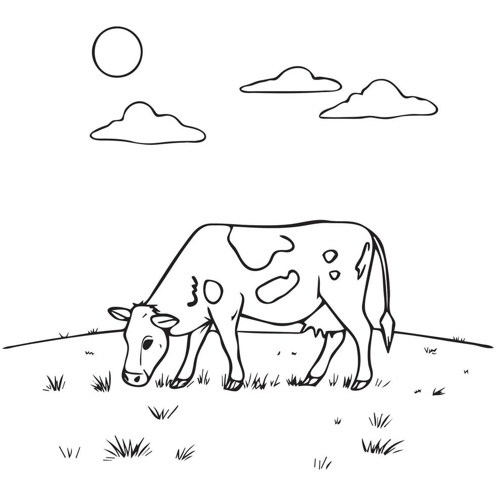 Cow Coloring Page vector