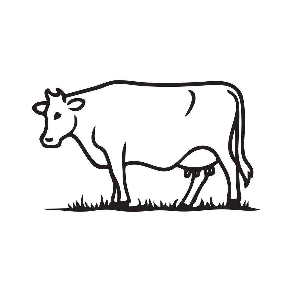 Cow Line Art for Modern Artwork and Crafts vector