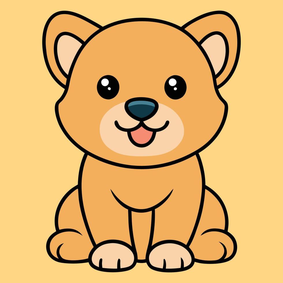 Precious Baby Teddy Bear Dog Sitting Art vector