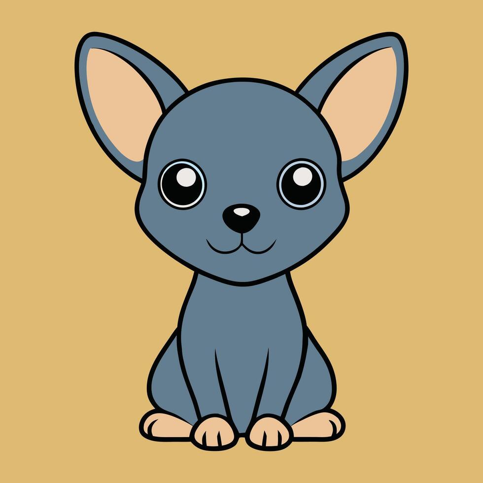 Endearing Baby Xoloitzcuintli Pup Sitting Clipart Illustration vector