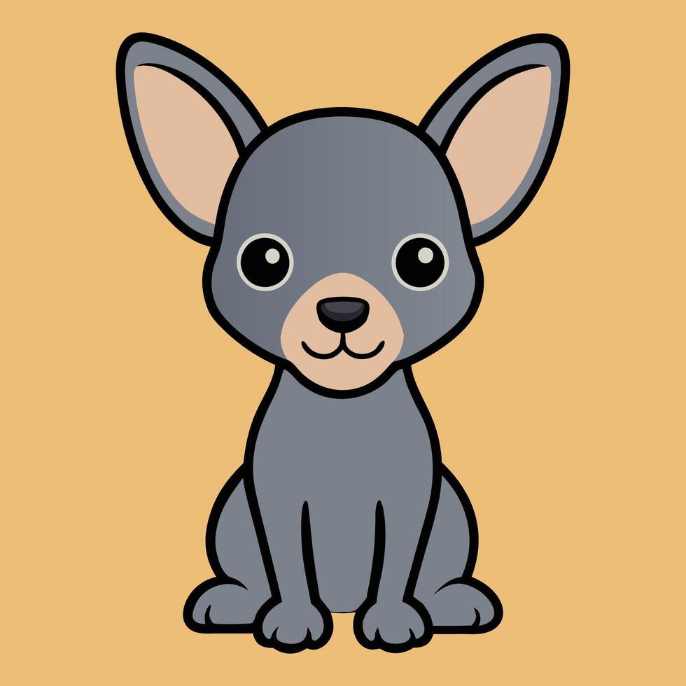 Charming Xoloitzcuintli Pup Sitting in Cute Clipart Style vector