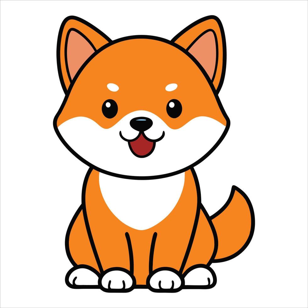 Cute Shiba Inu Puppy Sitting Clipart for Animal Lovers vector