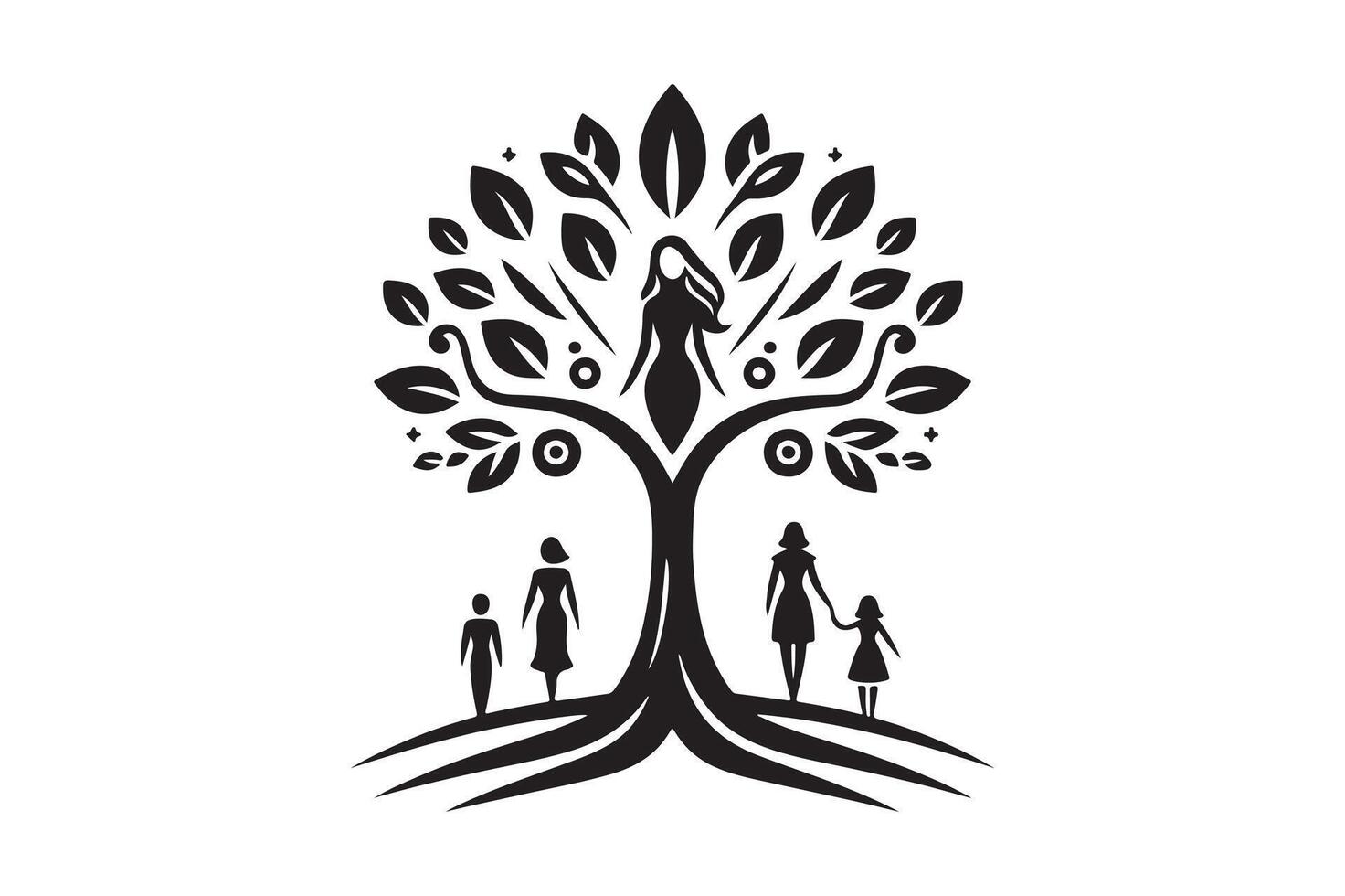 Family Tree icon silhouette vector