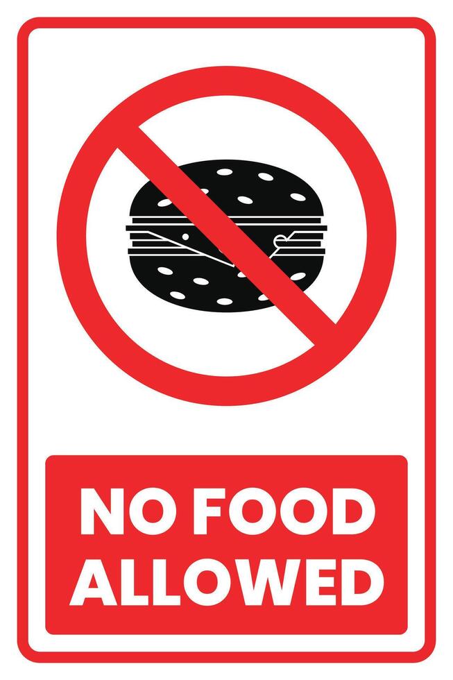 No food allowed sign vector