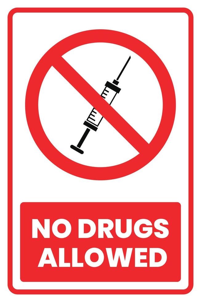 No drugs allowed sign vector