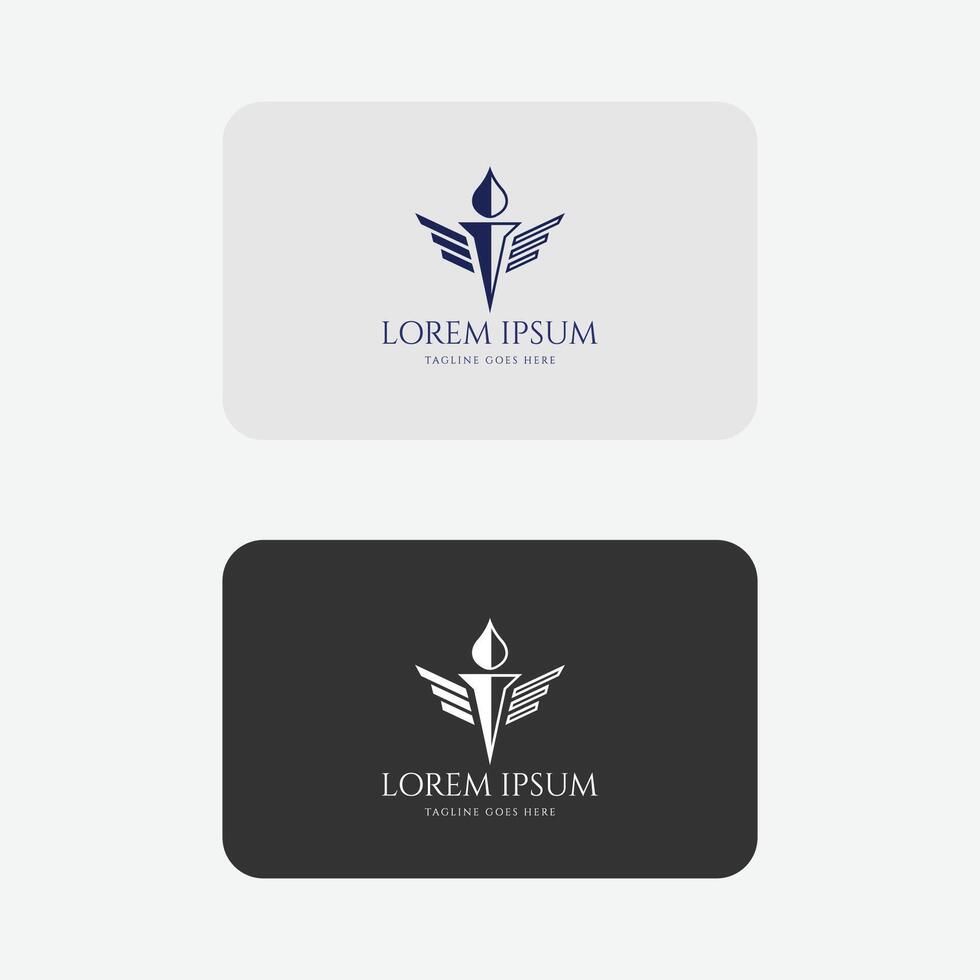 Vintage Retro Burn Torch Fire Flame Light with Wings Logo Design vector
