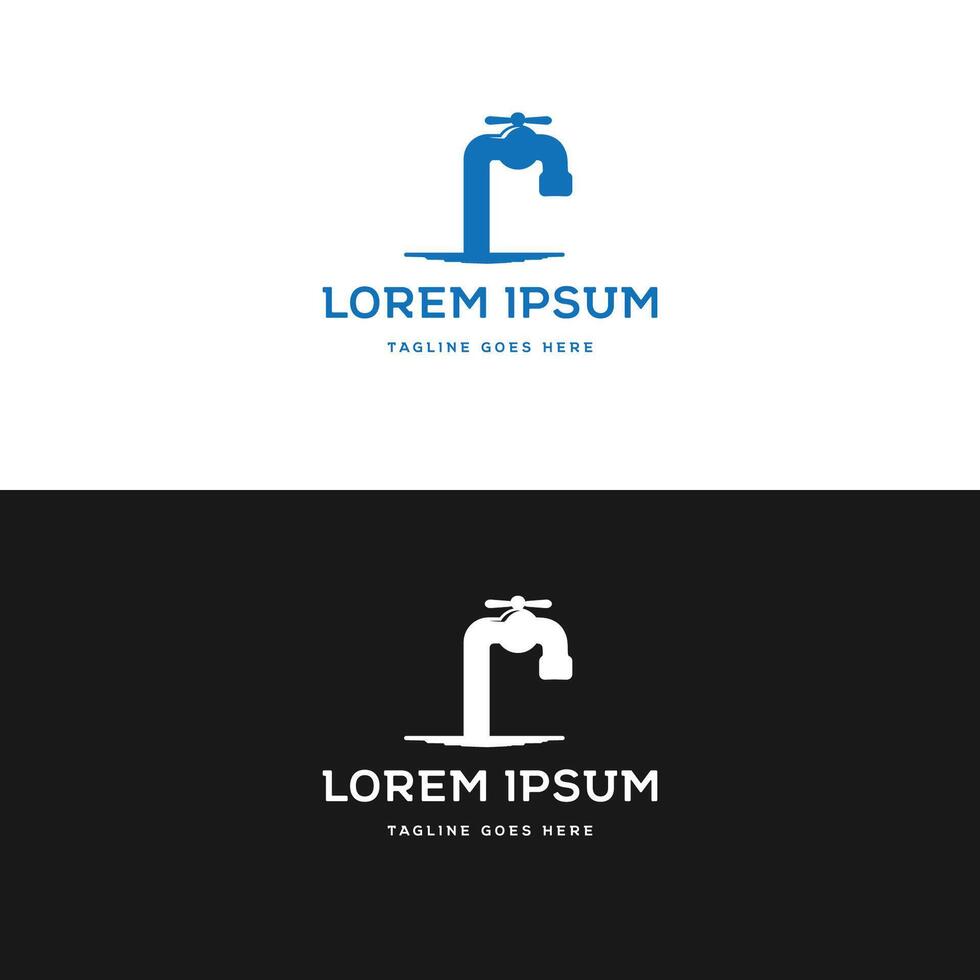 Simple Minimalist Water Faucet for Plumbing Sanitary House Service Illustration Design vector