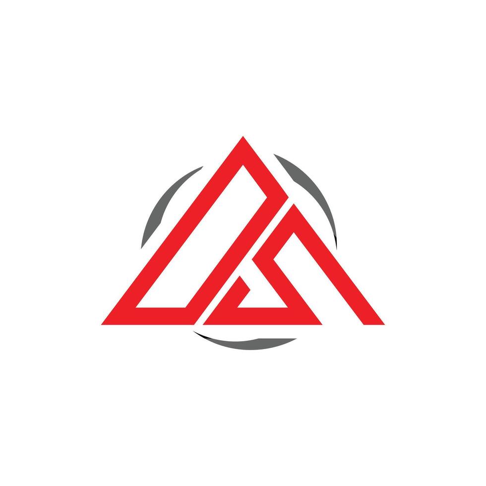 Letter ds red simple logo design. DS, SD logo vector