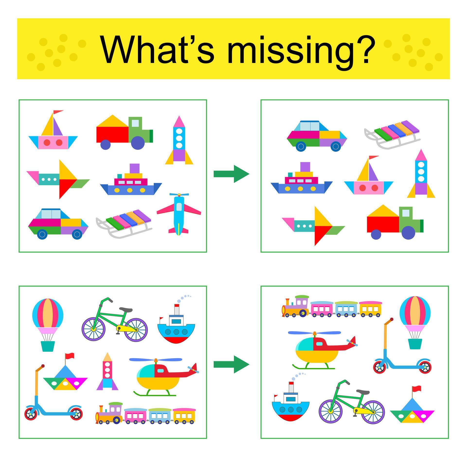 Puzzle game. Task for the development of attention and logic for ...