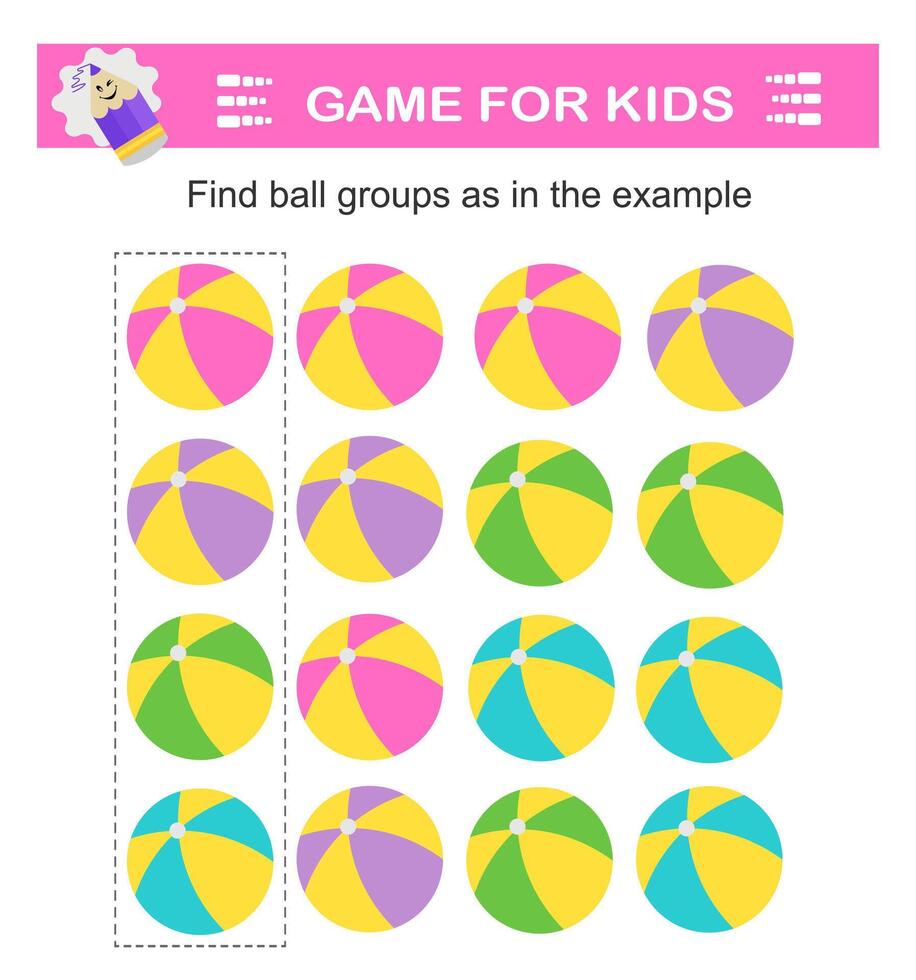 A game for children. Attention tasks for children. vector