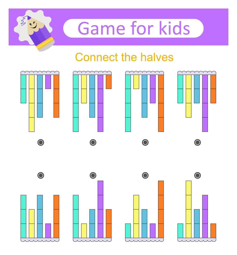 Logic game. Attention tasks for children. IQ training test. illustration vector