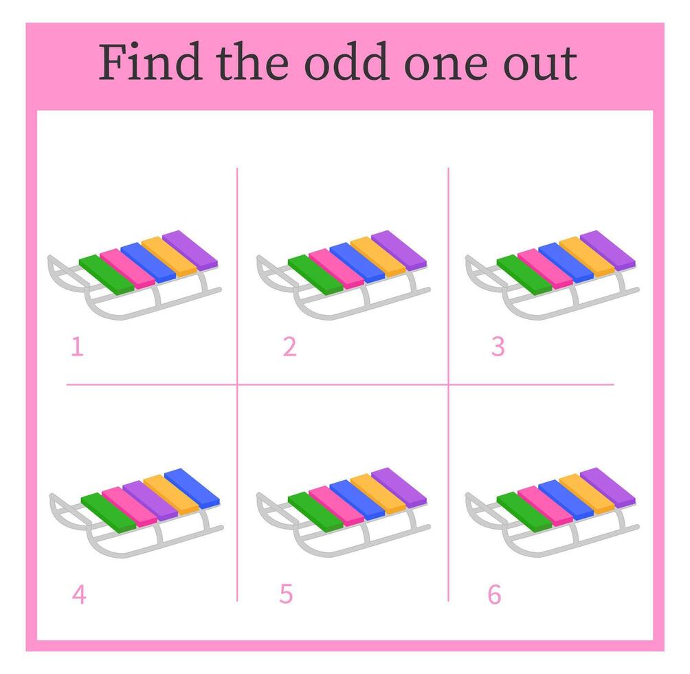 A game for kids. logic puzzle. Attention tasks for children. Printable worksheet. illustration vector