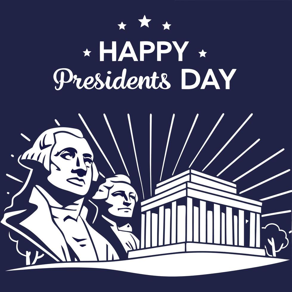 Happy presidents day vintage poster design vector