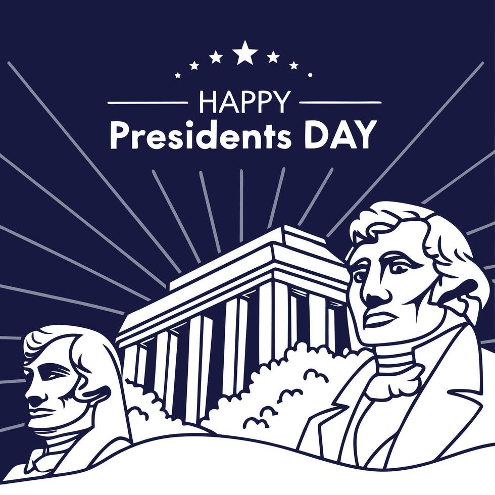 Happy presidents day vintage poster design vector