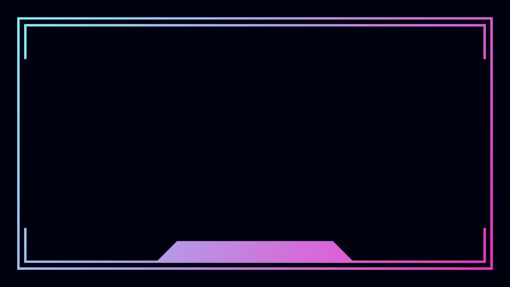 Landscape frame for media player interface. Online stream futuristic technology style. vector