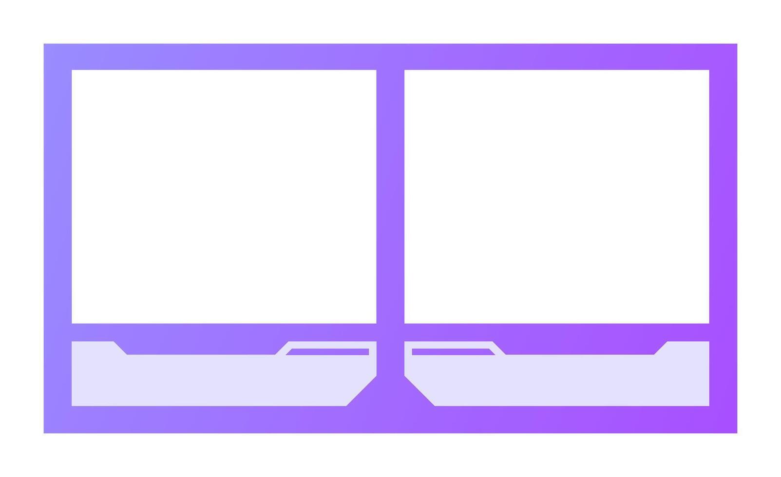 Landscape frame for media player interface. Online stream futuristic technology style. vector