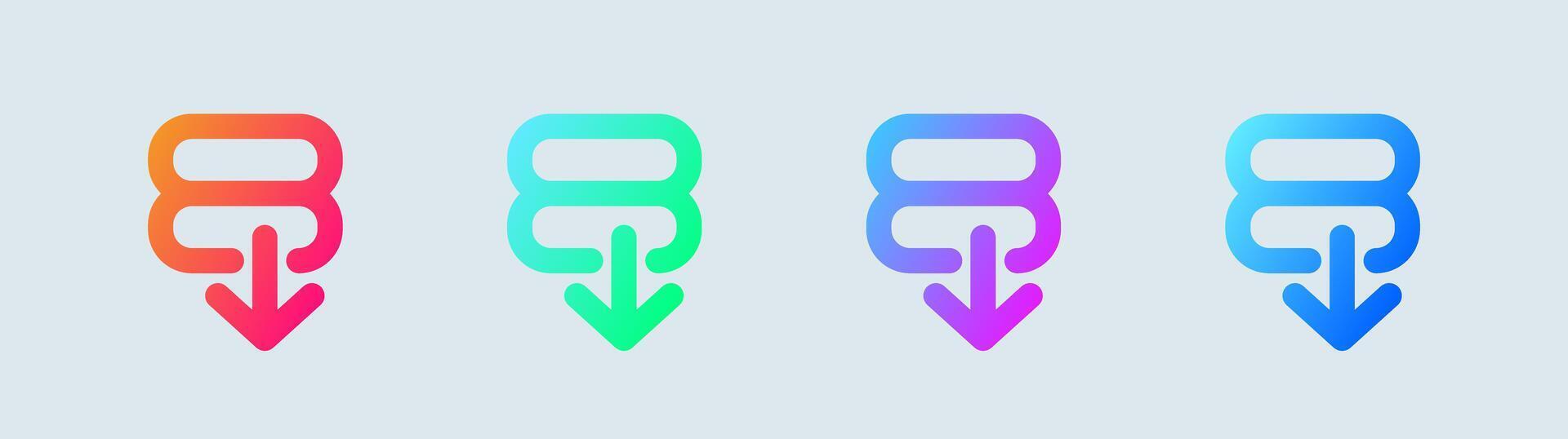 Inflation line icon in gradient colors. Economy crisis signs illustration. vector