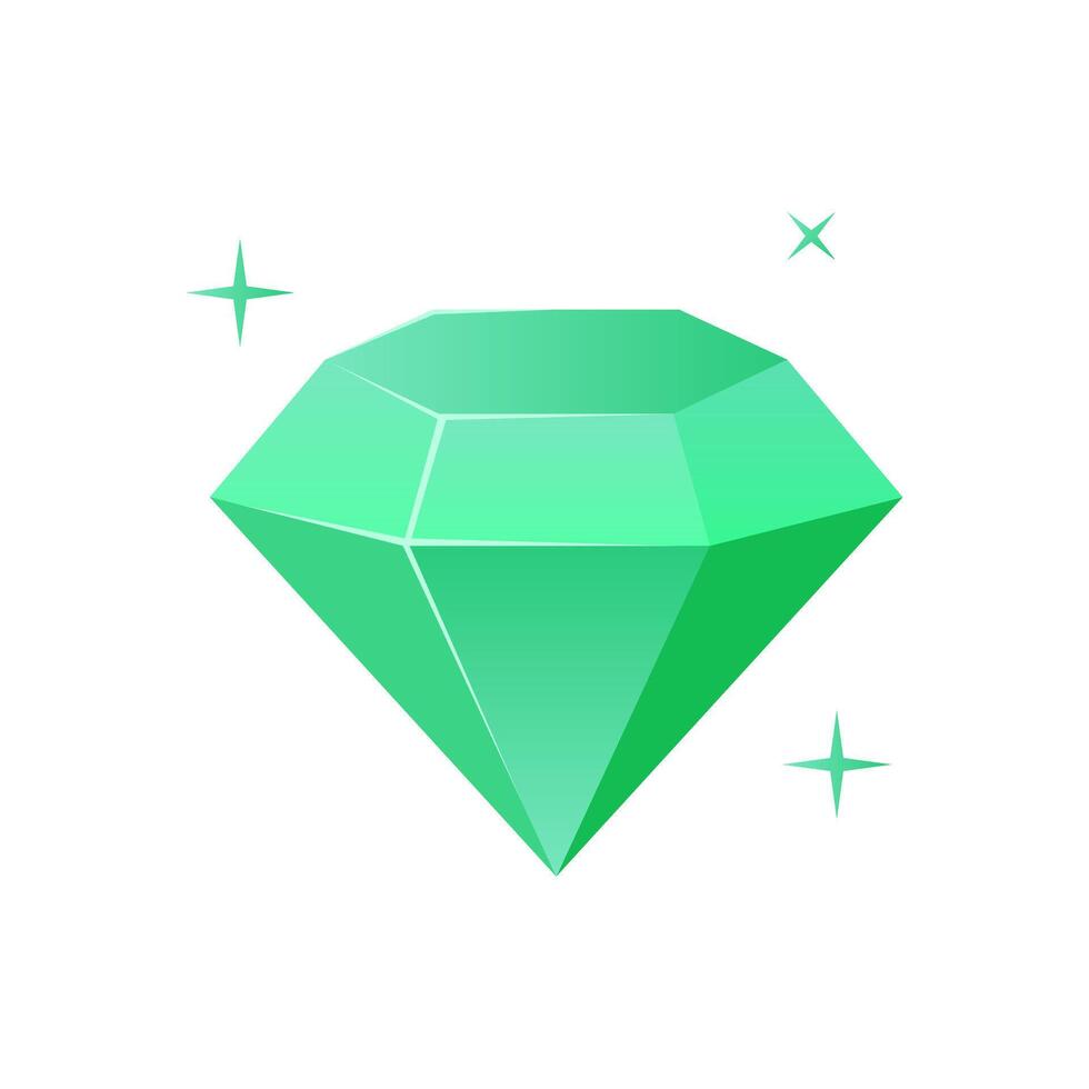 Shiny diamond element. Gem jewellery shape illustration. vector