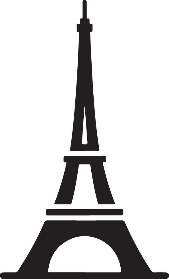 eiffel tower is shown in black and white vector