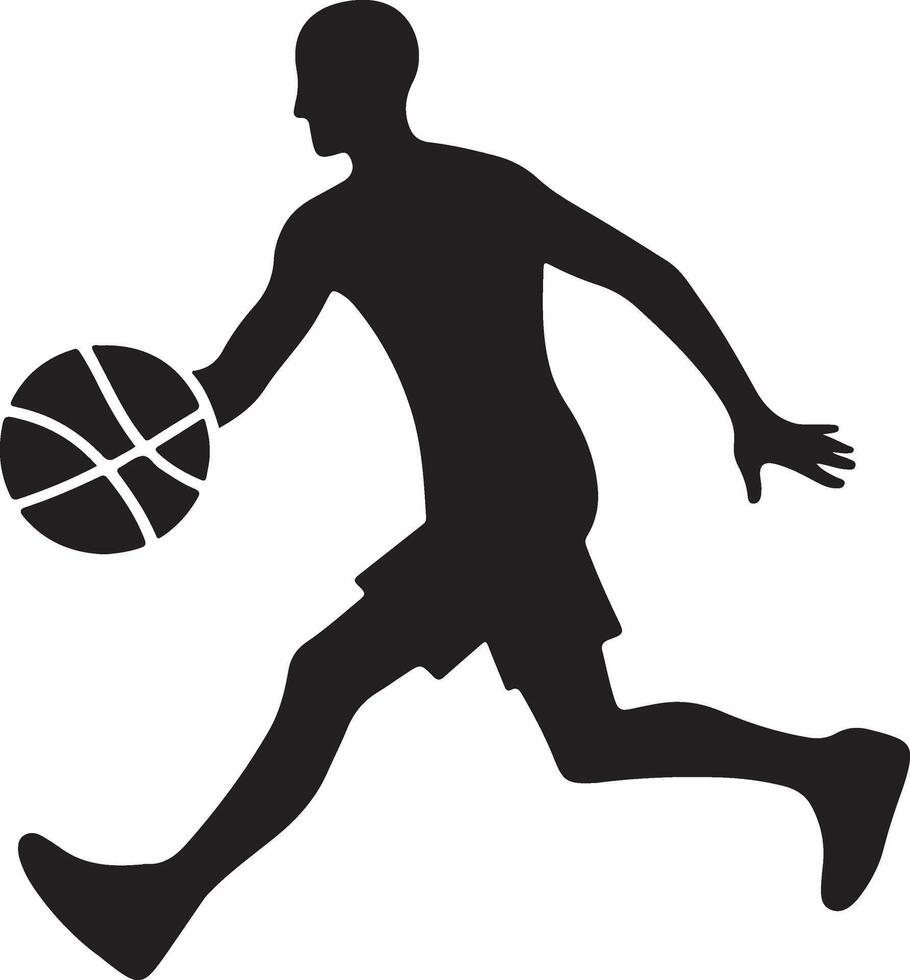 Creative basketball silhouette art ideal for posters, apparel, and promotional materials. vector