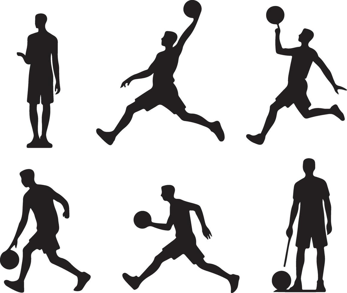 Stylish basketball player silhouette perfect for sports-themed designs. vector