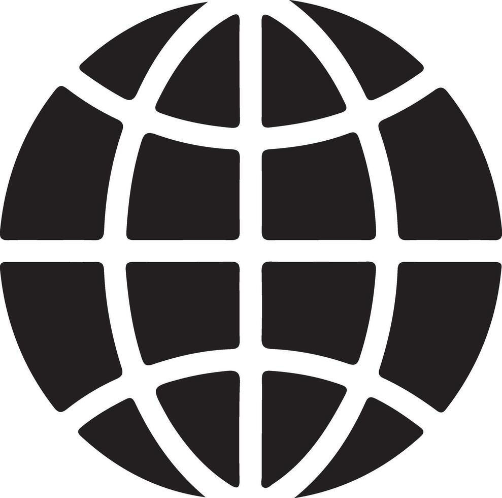 a black and white globe icon vector