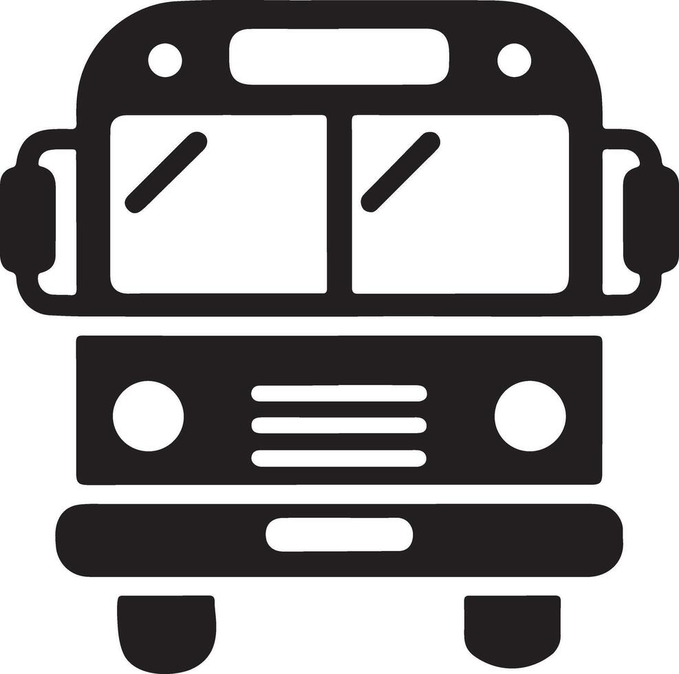 Frontal bus silhouette vector