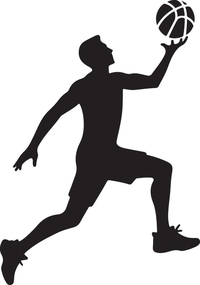 High-quality design featuring a basketball player in action, perfect for sports-themed projects. vector