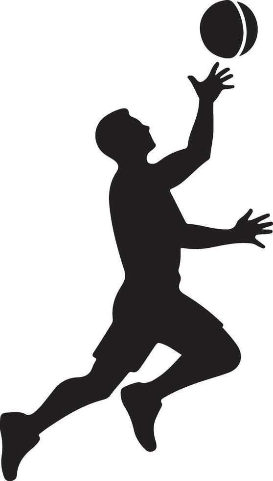 Explore stunning art design featuring a man playing basketball silhouette, perfect for sports-themed projects. vector