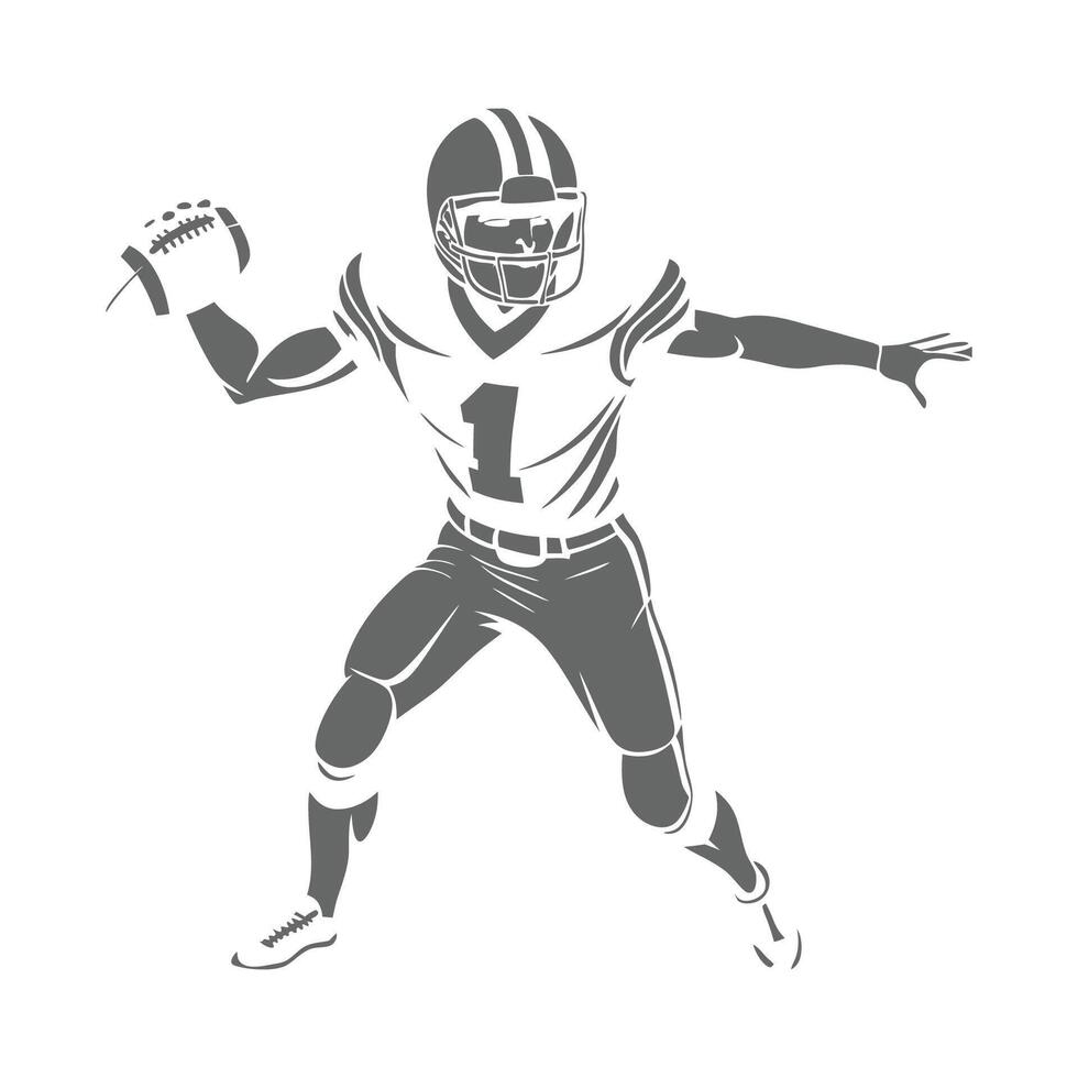 American football player silhouette vector