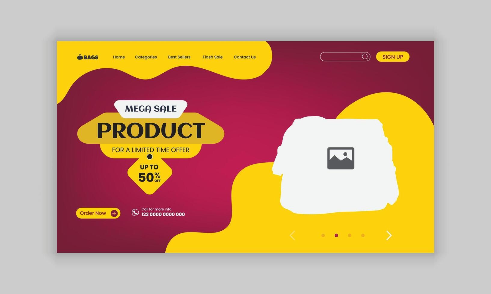 New collection women's handbag website home page banner template or vector