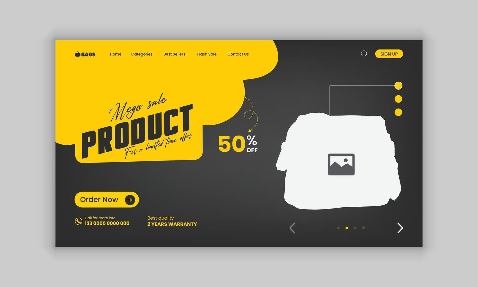 Website home page banner template for New arrival Handbag sale vector
